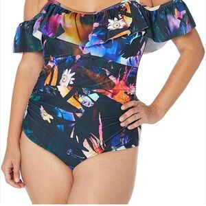 Avenue jungle Paradise ruffle print, paradise foliage swimsuit